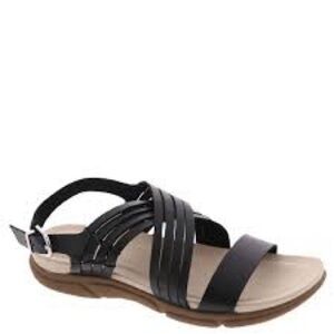 Women’s Easy Spirit Marlis Black Leather Sandals Size 8 US!